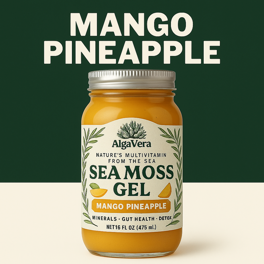Mango Pineapple Sea Moss Gel Organic Superfood for Immunity, Gut Health & Detox | AlgaVera – 16 oz