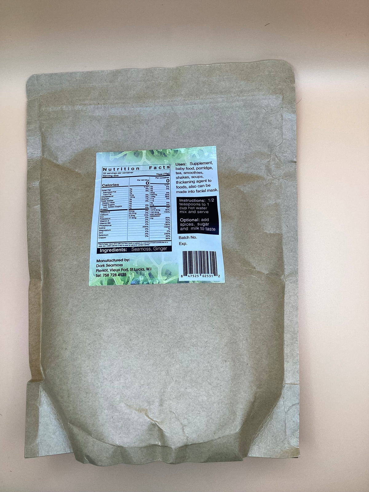 Dark Seamoss Dark Dash Ginger Sea Moss Powder